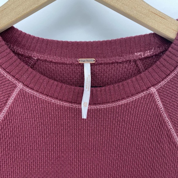 Free People In The Mix Cuff Tee Rio Vino X-Small Thermal - Picture 3 of 9